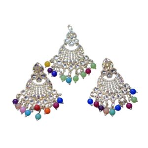 Royal Prism Kundan Chandbali Earrings - Image 1