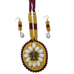 Divine Blossom Red Heritage Necklace Set - Image 2