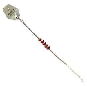Ruby Leaf Sparkle Bracelet - Image 1