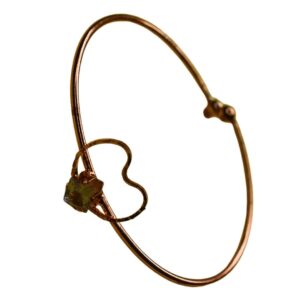 Elegant Heart Charm Adjustable Bangle - Image 1