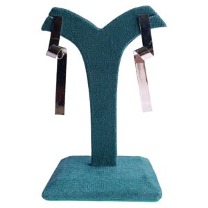 Sleek Silver Twist Drop Earrings - Image 1
