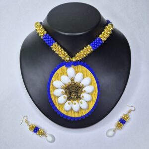Blue Aura Divine Floral Necklace Set - Image 2