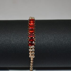 Crimson Radiance Baguette Crystal Bracelet - Image 1