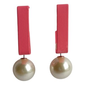 Coral Pearl Frame Earrings - Image 3