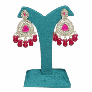 Ruby Radiance Chandbali Earrings - Image 1