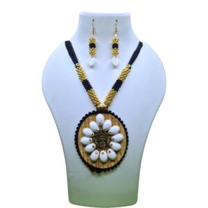 Midnight Blossom Antique Goddess Necklace Set - Image 2