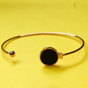 Noir Charm Open Cuff Bracelet - Image 2