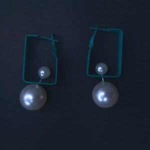Emerald Grace Pearl Drop Earrings - Image 5