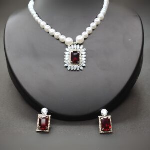 Regal Ruby Pearl Elegance Set - Image 1