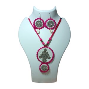 Rani MirrorBloom Tribal Thread Necklace Set - Image 1