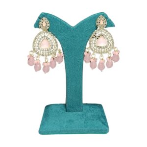Blush Radiance Chandbali Earrings - Image 1