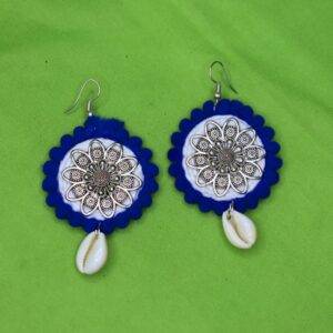 Deep Ocean Bloom Tribal Thread Necklace Set - Image 2