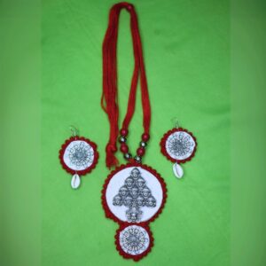 Scarlet Heritage Tribal Thread Necklace Set - Image 2