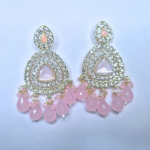 Blush Radiance Chandbali Earrings - Image 2