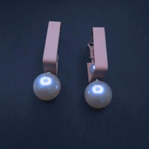 Elegant Lilac Pearl Drop Earrings - Image 2