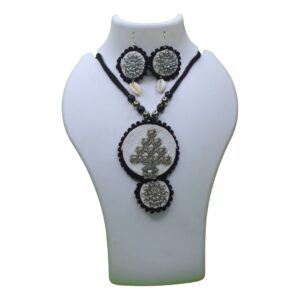 Midnight Muse Oxidized Tribal Necklace Set - Image 1