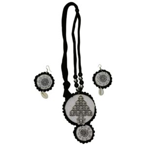 Midnight Muse Oxidized Tribal Necklace Set - Image 2