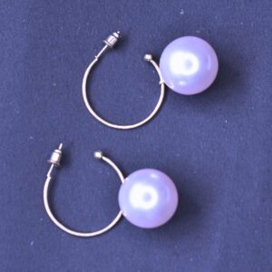 Elegant Pearl Hoop Earrings - Image 3