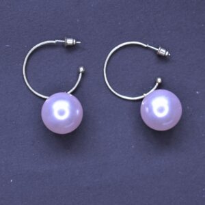 Elegant Pearl Hoop Earrings - Image 1